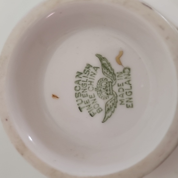 LOvely Tuscan Pink and Burgandy Teacup and Saucer with Gild Trimming - Picture 5 of 6